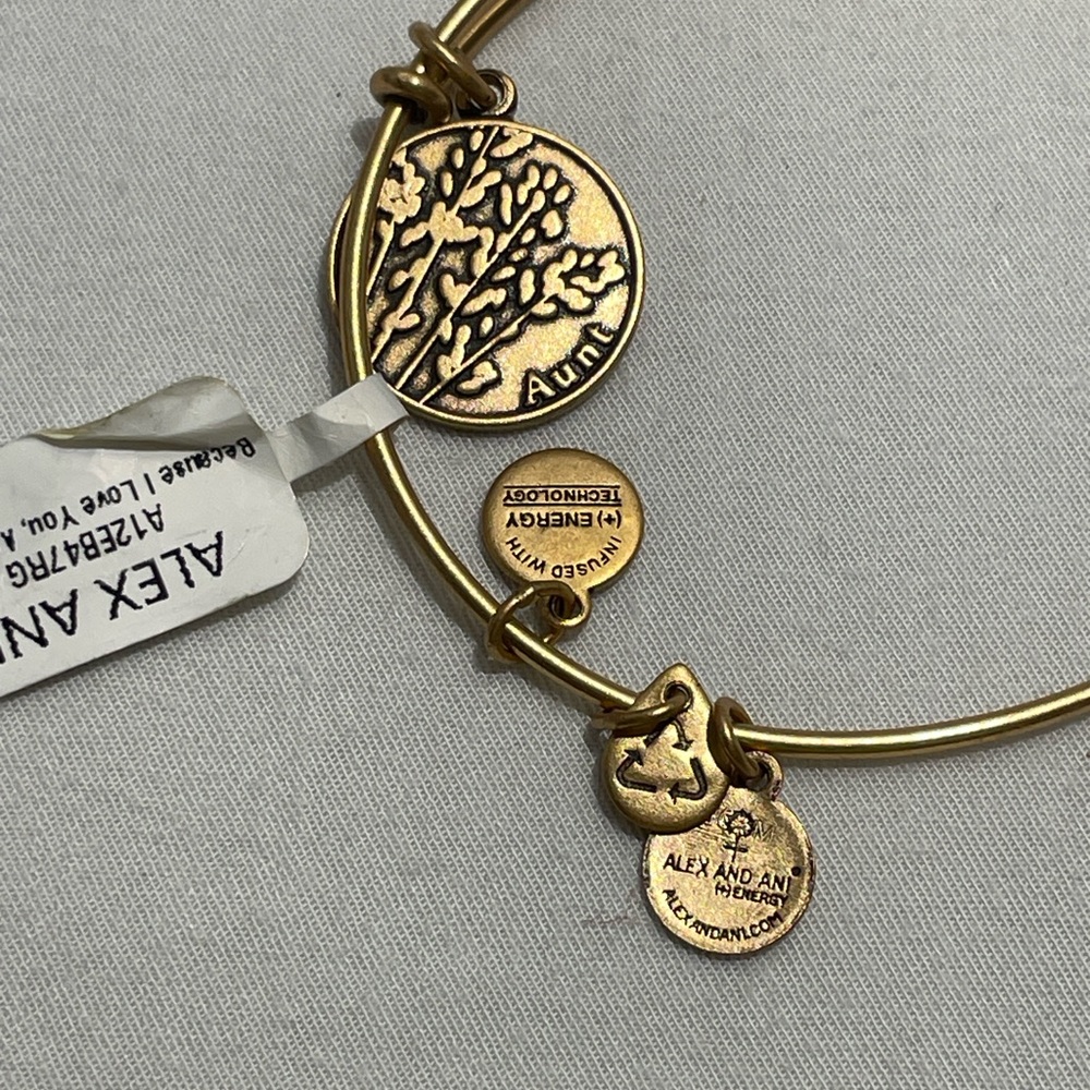 Alex and Ani Gold “Aunt” Charm Bracelet